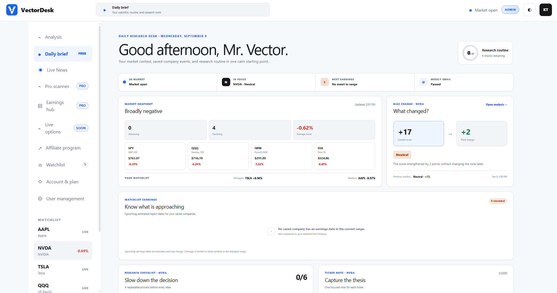 VectorDesk Daily brief preview